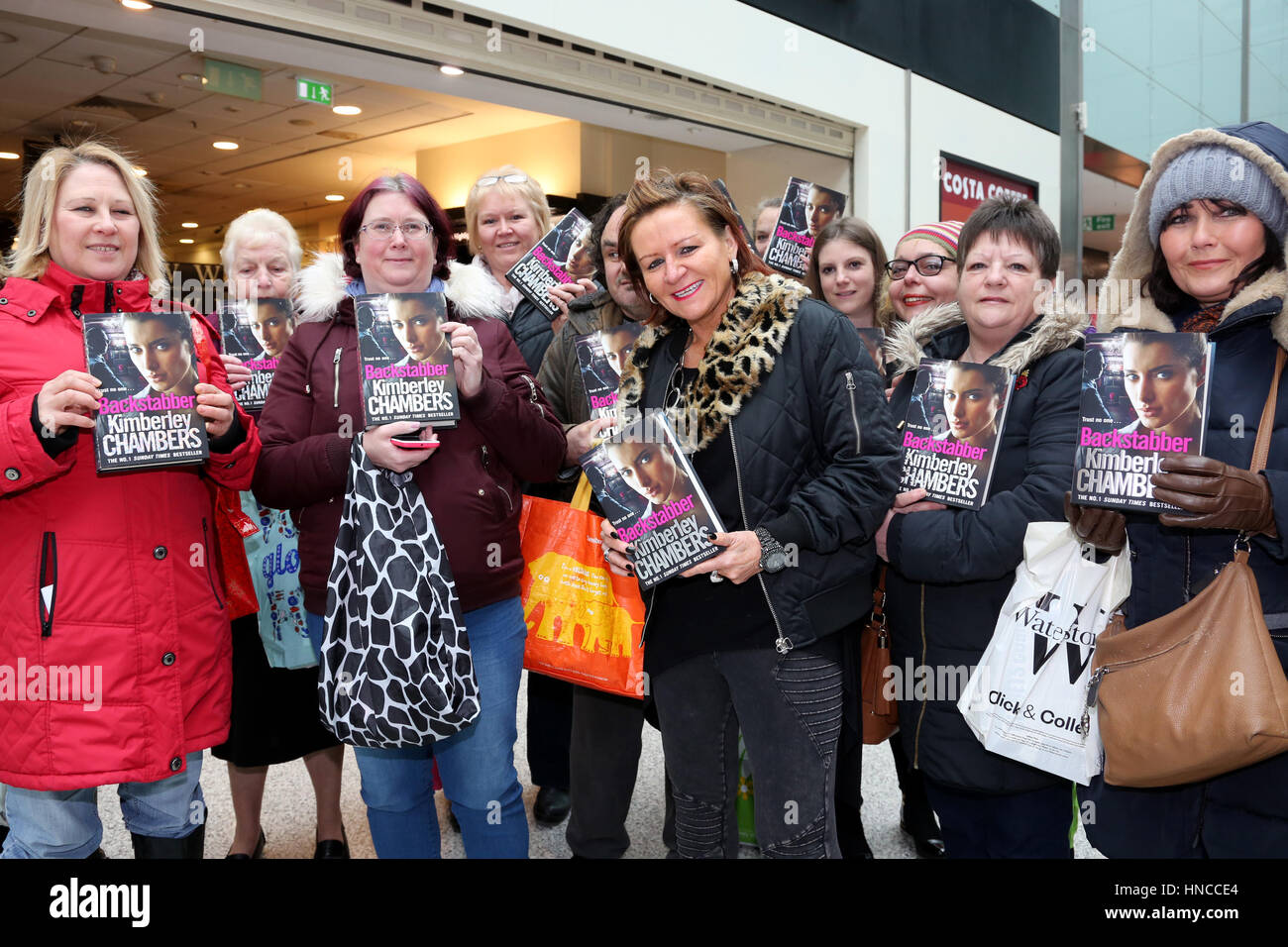 Romford, Essex, UK. 11 Feb, 2017. crime author Kimberley Chambers signs copies of her latest thriller Backstabber at Waterstones bookshop Romford Essex 11/2/17 Credit: SANDRA ROWSE/Alamy Live News Stock Photo