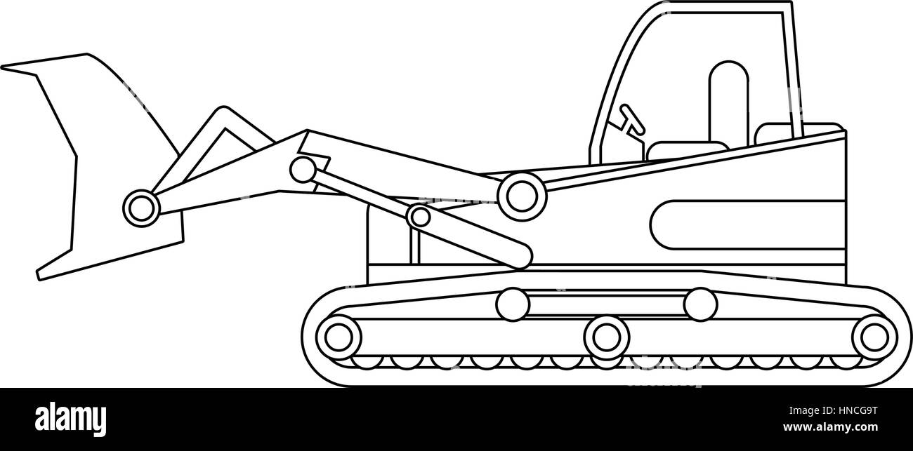 construction loader truck icon over white background. vector ...