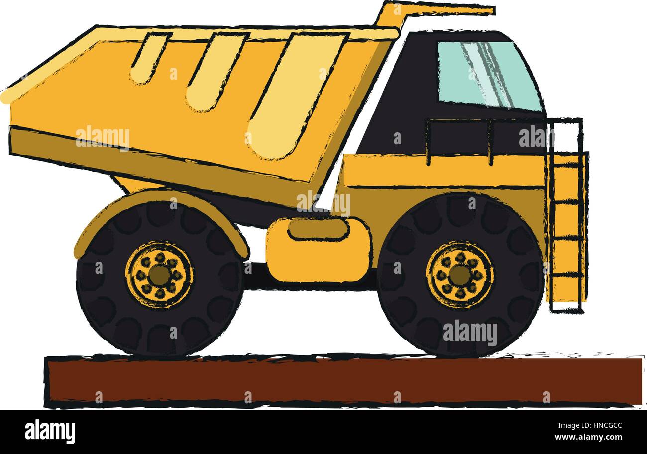 construction dump truck icon over white background. vector illustration ...