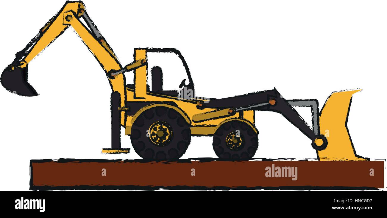 construction loader truck icon over white background. vector ...