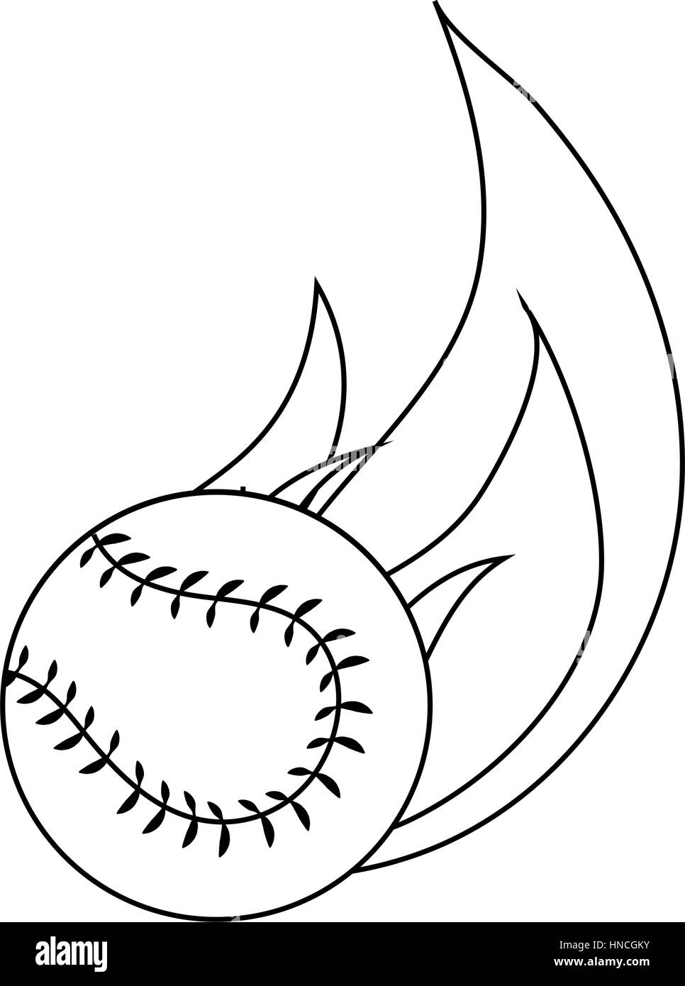 baseball on fire over white background. vector illustration Stock ...