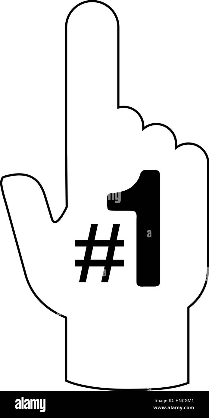 number one glove icon over white background. vector illustration Stock