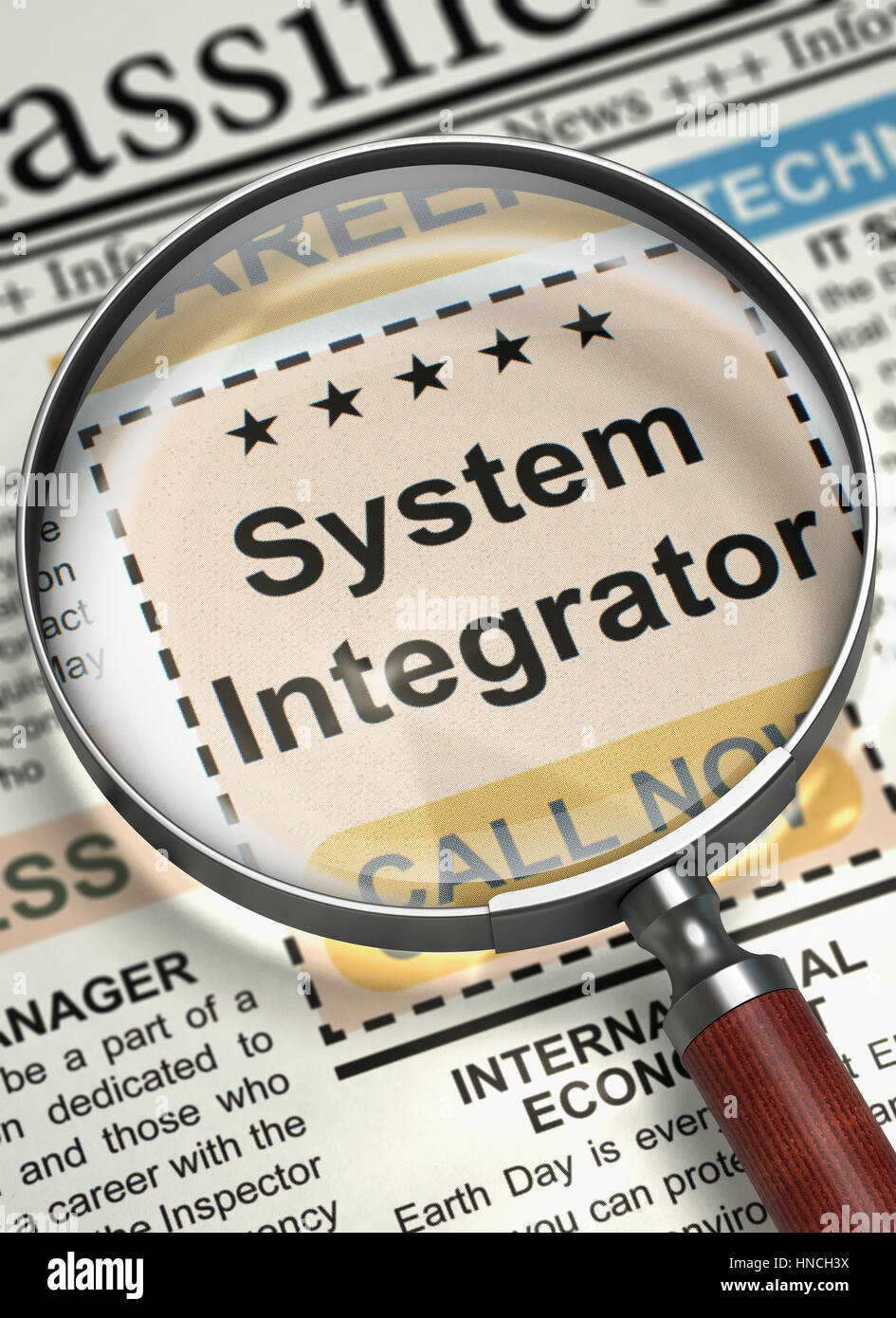 System Integrator Wanted. 3D. Stock Photo