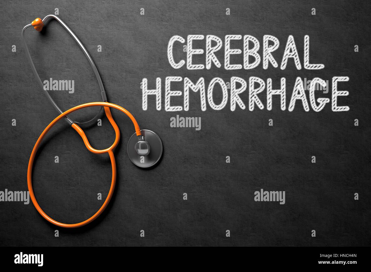 Cerebral Hemorrhage Concept on Chalkboard. 3D Illustration. Stock Photo