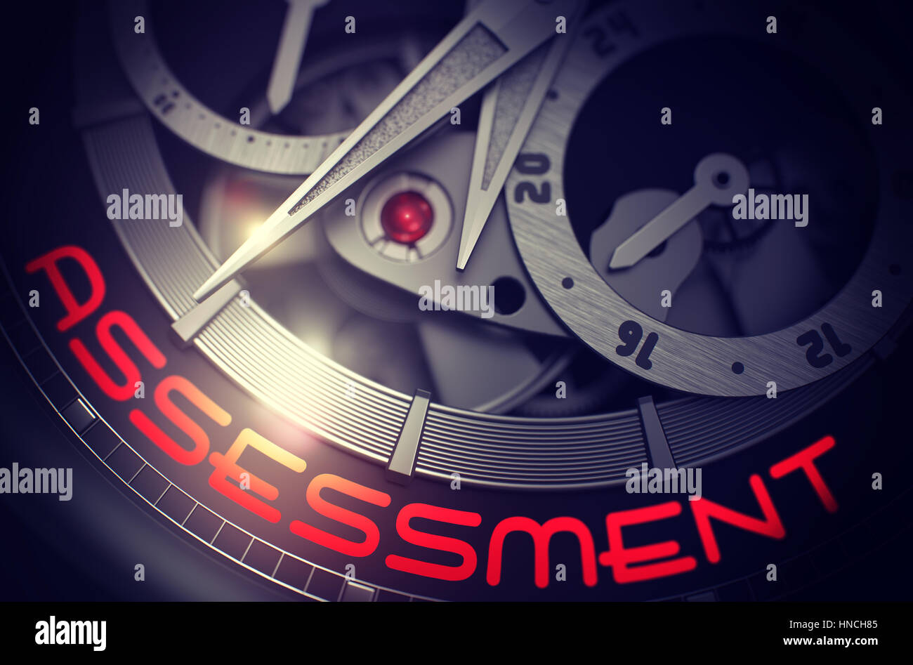 Assessment on Automatic Wristwatch Mechanism. 3D. Stock Photo