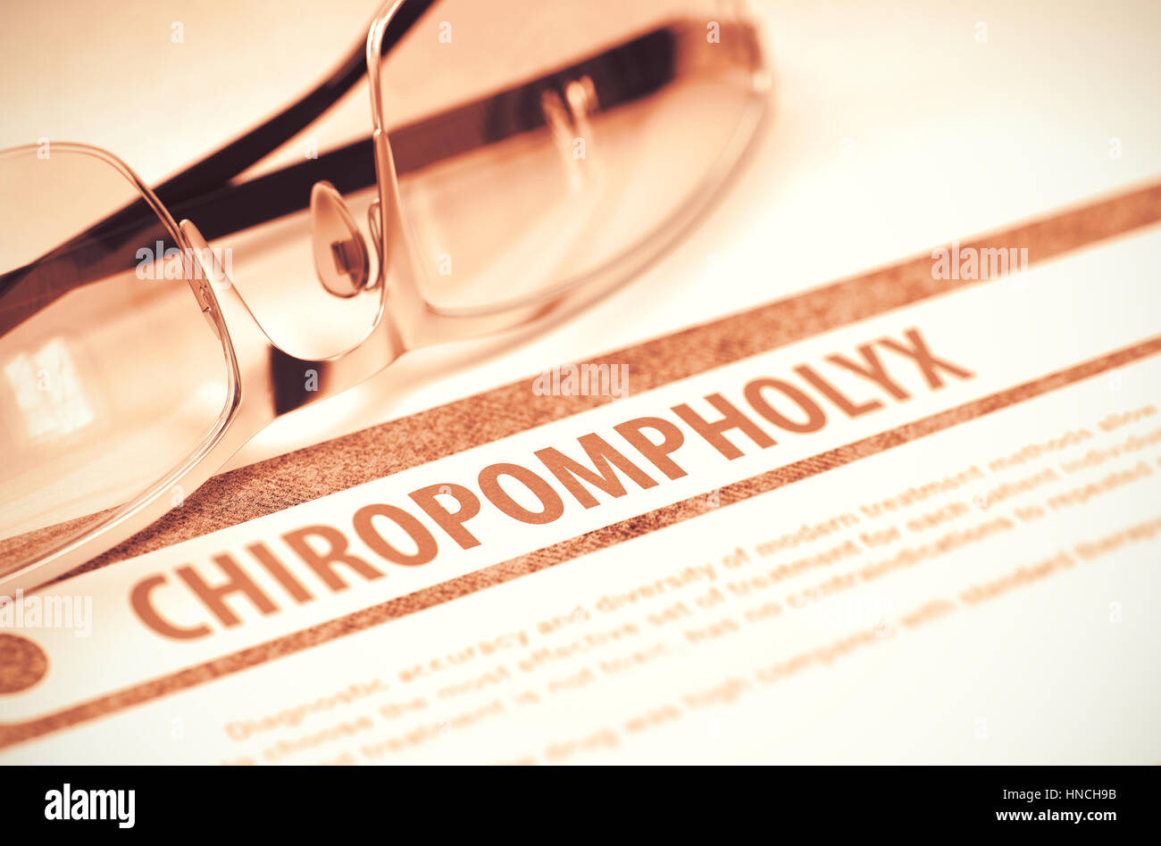 Chiropompholyx. Medicine. 3D Illustration. Stock Photo