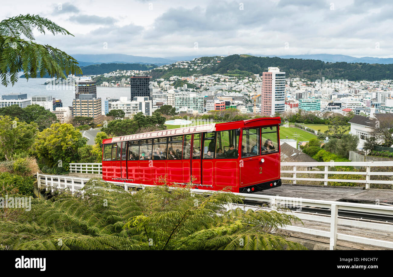Historic cog railway, Wellington Cable Car, Wellington Region, North Island, New Zealand Stock Photo