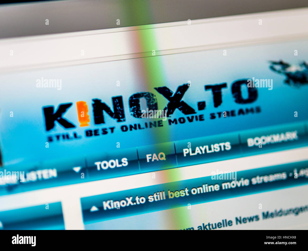 Kinox, Kinox.to, German illegal streaming page, copyright, home, logo, internet, Screenshot Stock Photo