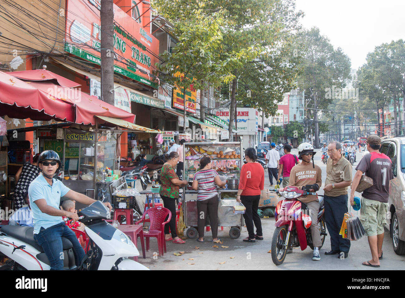 Downtown Saigon near the Phuong Trang bus station,Vietnam,Asia Stock Photo