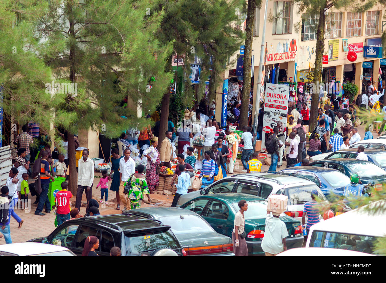 Street scene, KN 2 Street, 'Central Ville', CBD, Kigali, Rwanda Stock Photo