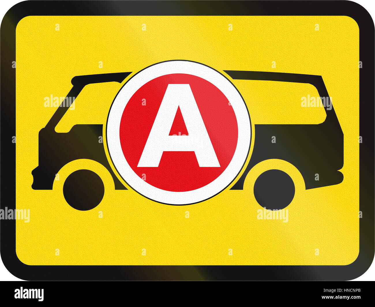 Temporary road sign used in the African country of Botswana The