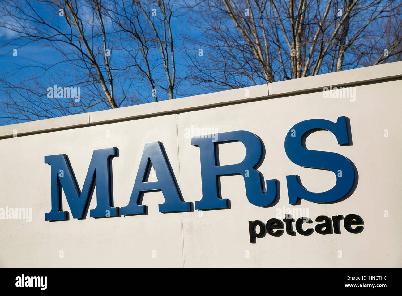 A logo sign outside of a facility occupied by Mars Petcare in Franklin, Tennessee on February 4, 2017. Stock Photo