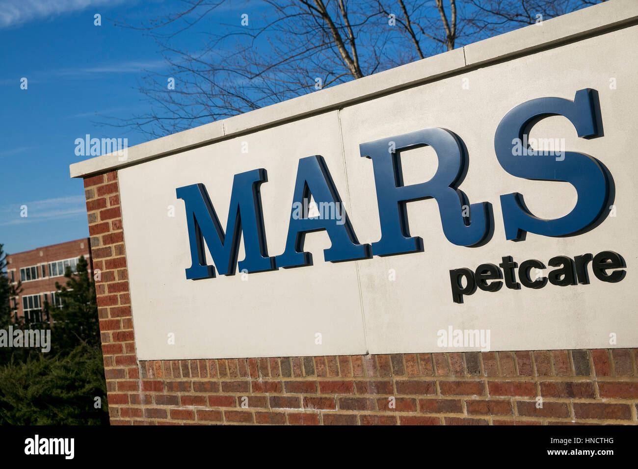 A logo sign outside of a facility occupied by Mars Petcare in Franklin, Tennessee on February 4, 2017. Stock Photo