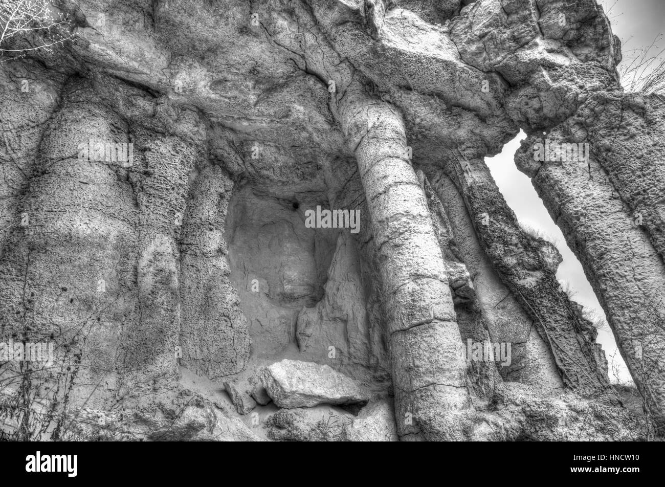 Rocky landscape terrain in Black and White Stock Photos & Images - Alamy