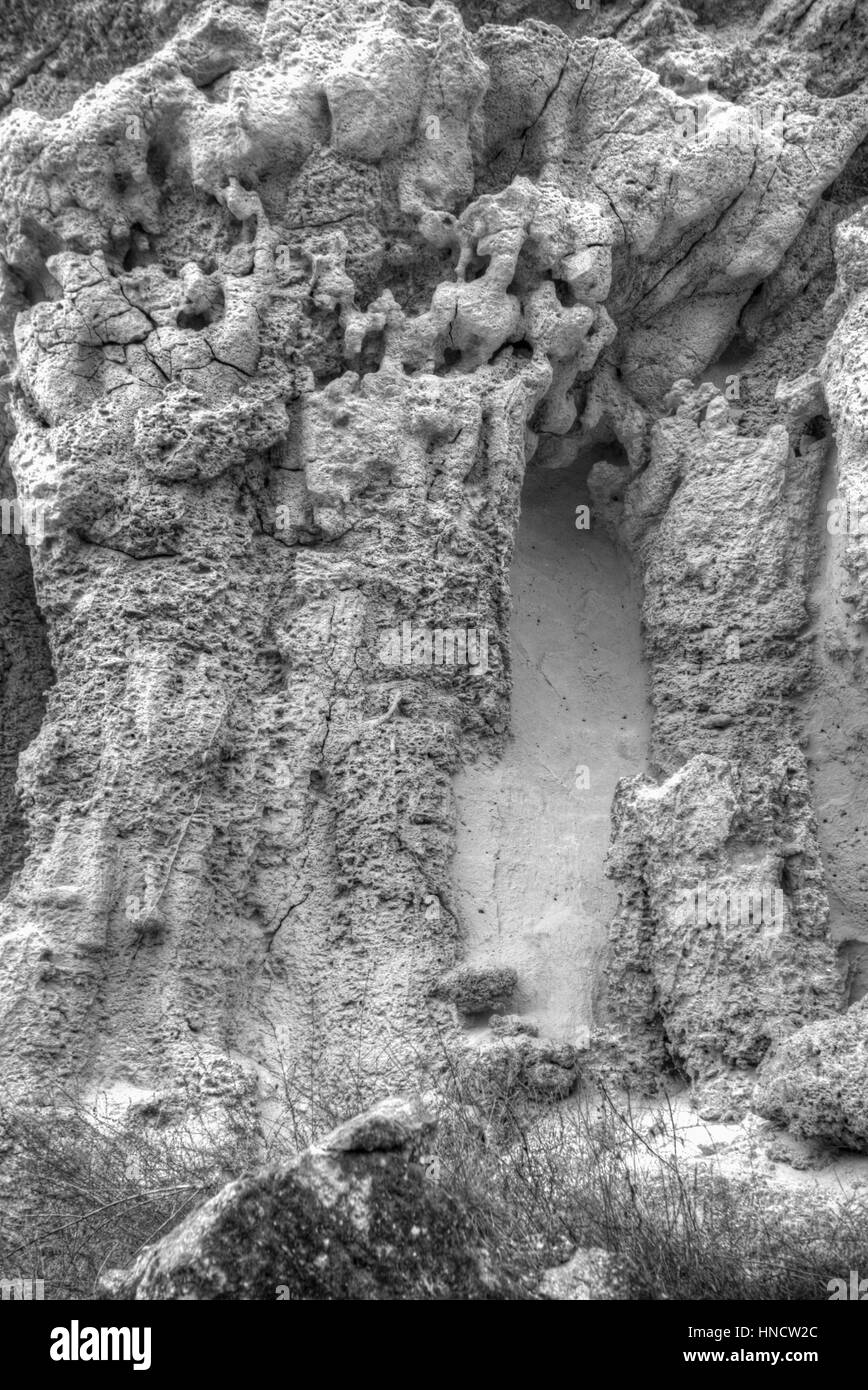 Rocky landscape in black and white Stock Photo - Alamy