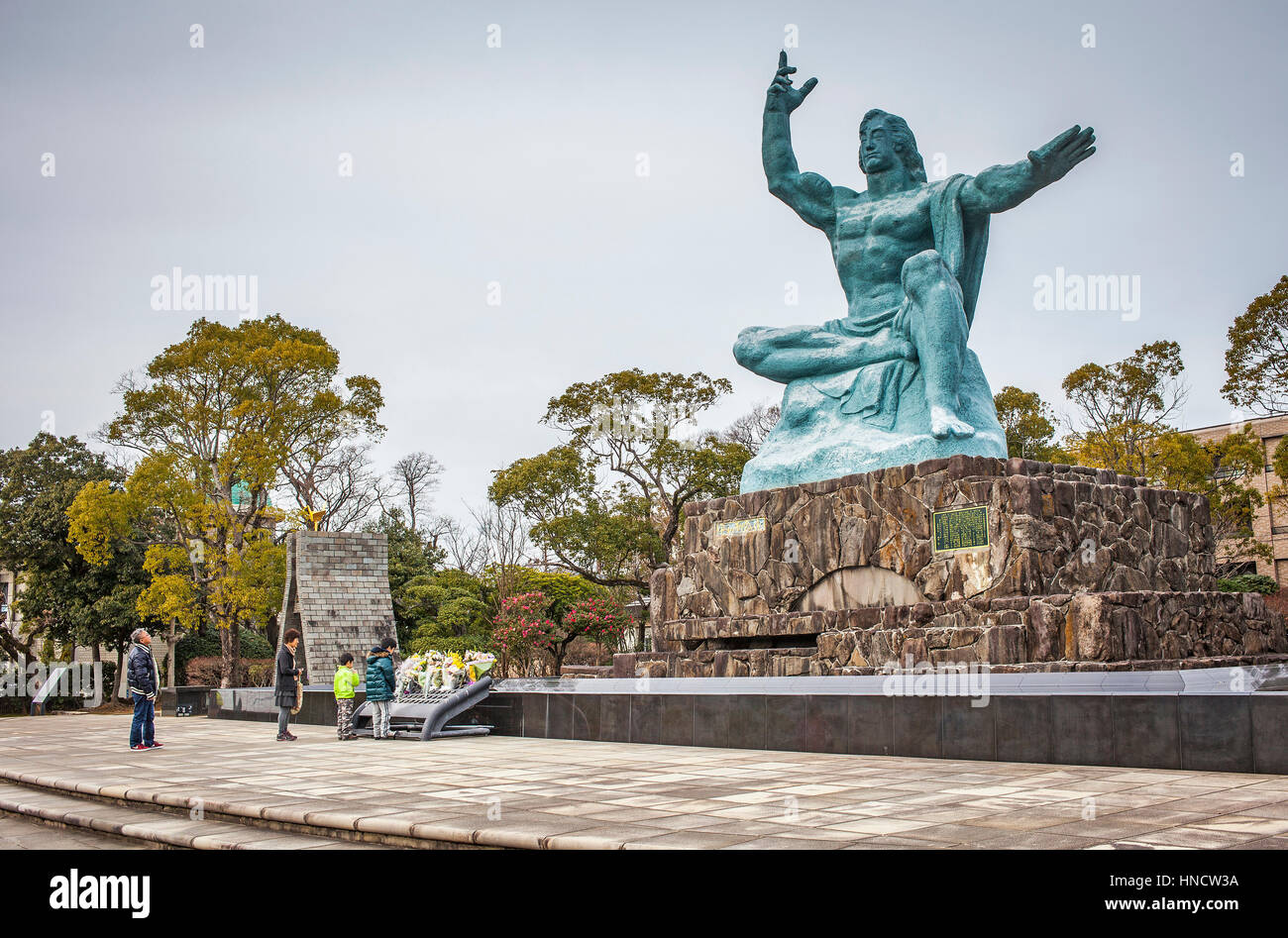 Peace statue in the Peace Park, Nagasaki, Japan Stock Photo Alamy