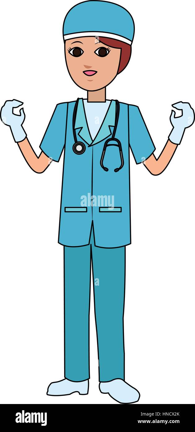 female surgeon medical doctor icon image vector illustration design ...