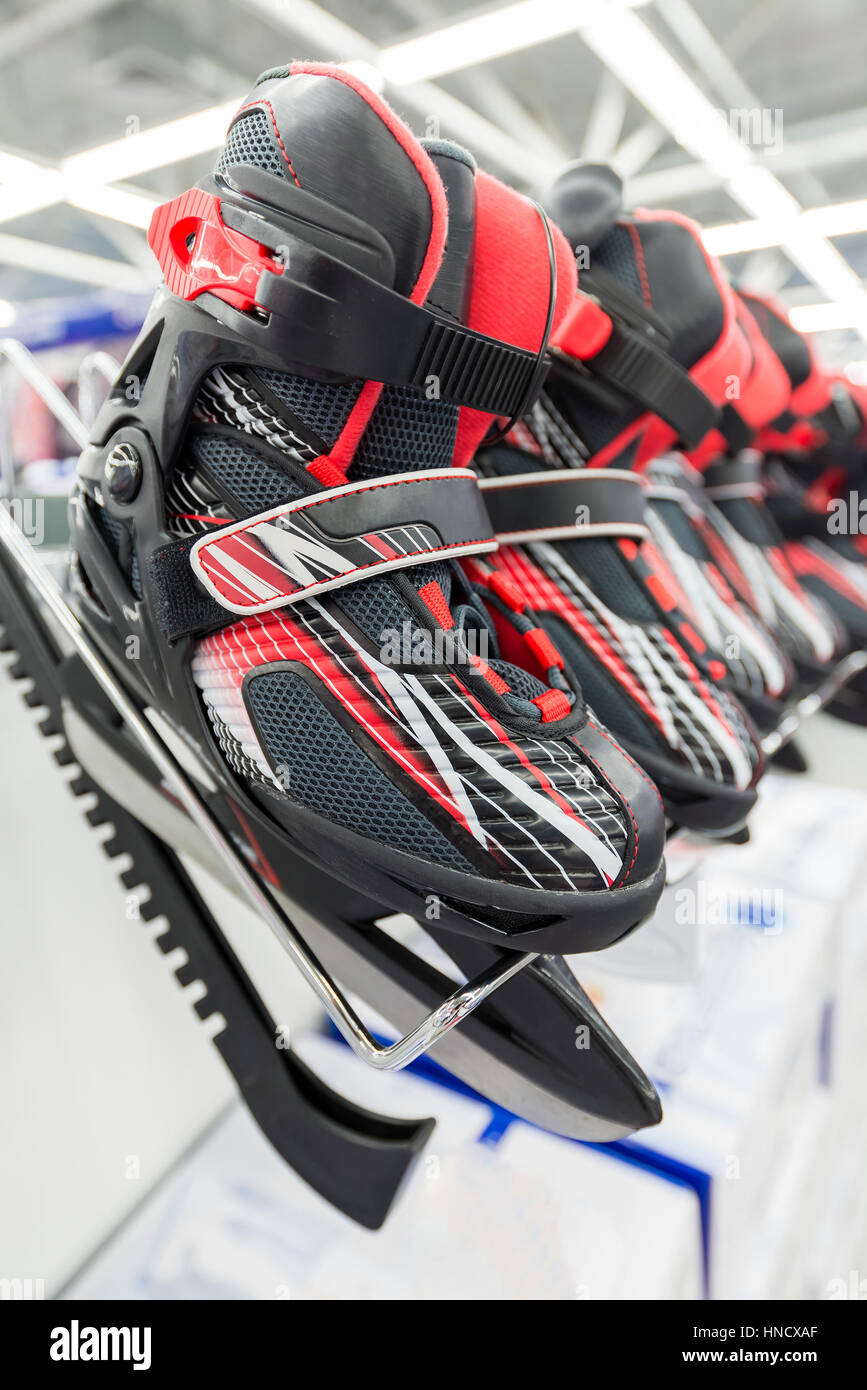 A Mens ice hockey skates in store Stock Photo Alamy