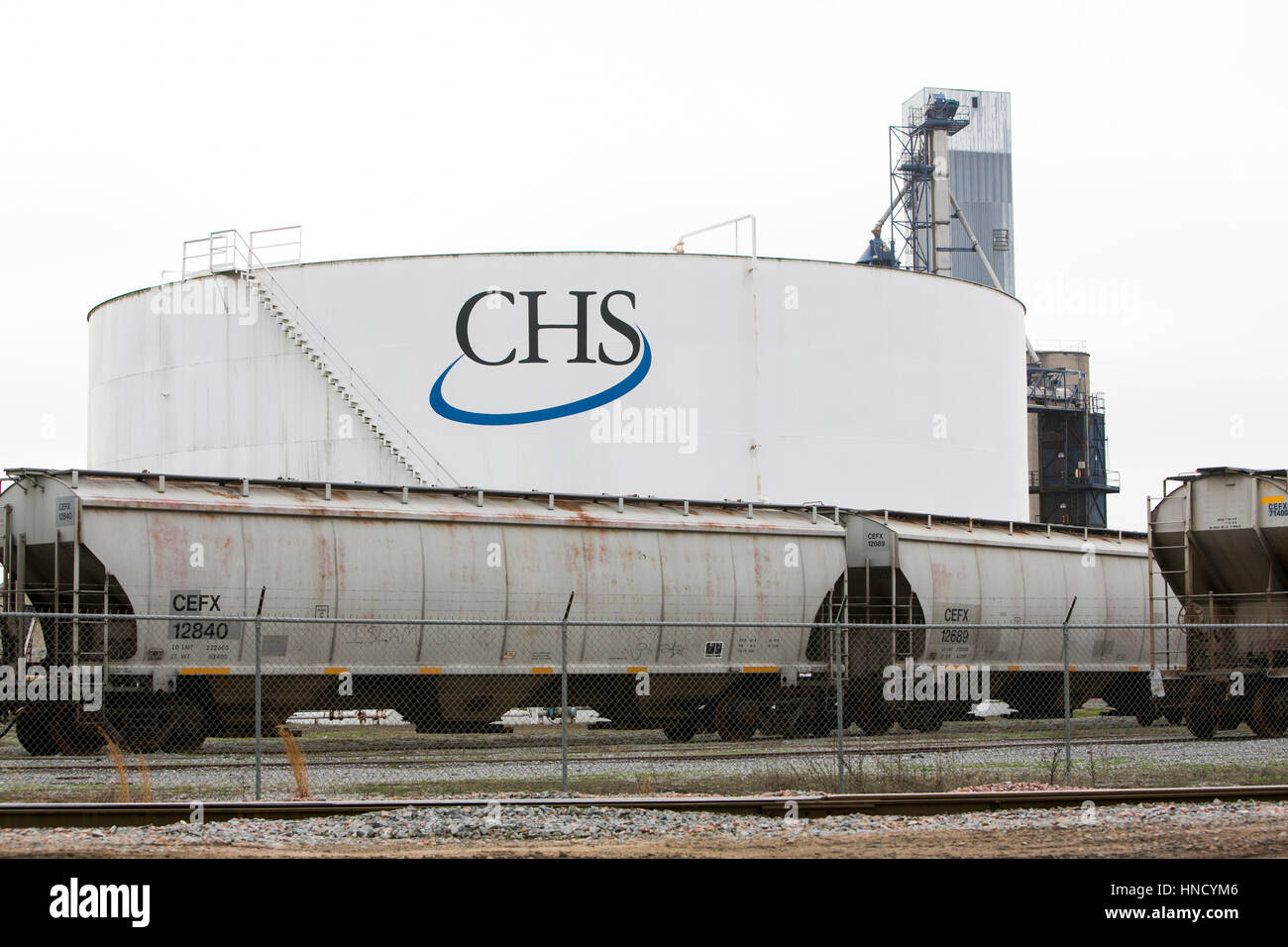A logo sign outside of a facility occupied by CHS Inc., in Memphis, Tennessee on February 5, 2017. Stock Photo