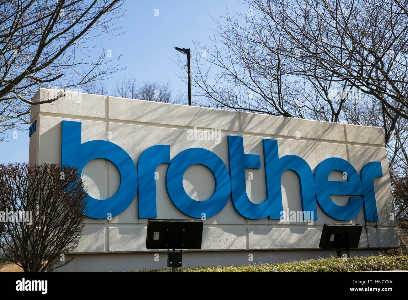 A logo sign outside of a facility occupied by Brother USA in Bartlett, Tennessee on February 5, 2017. Stock Photo