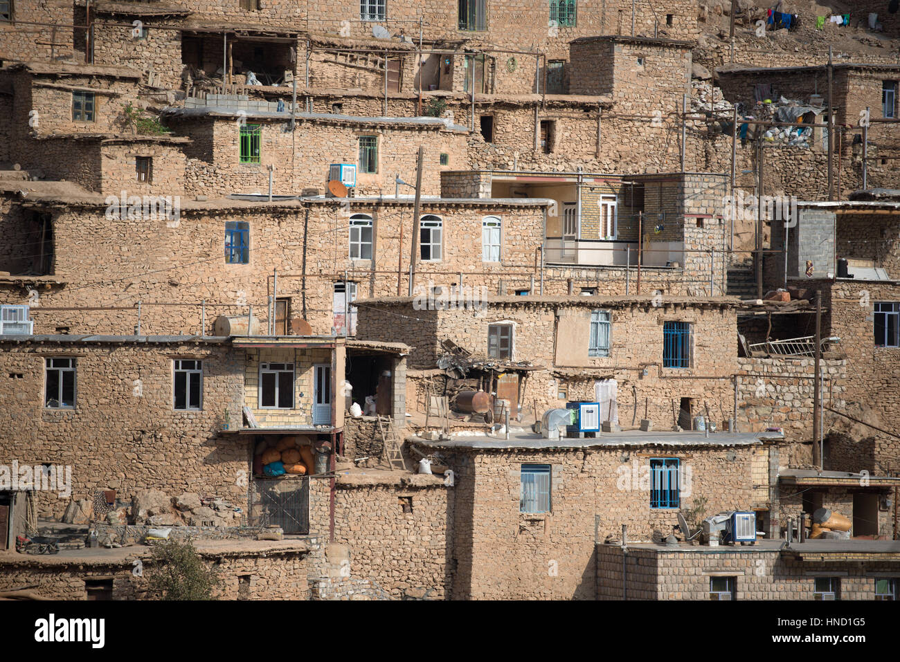 A view of traditional houses of Palangan ancient village, Iranian