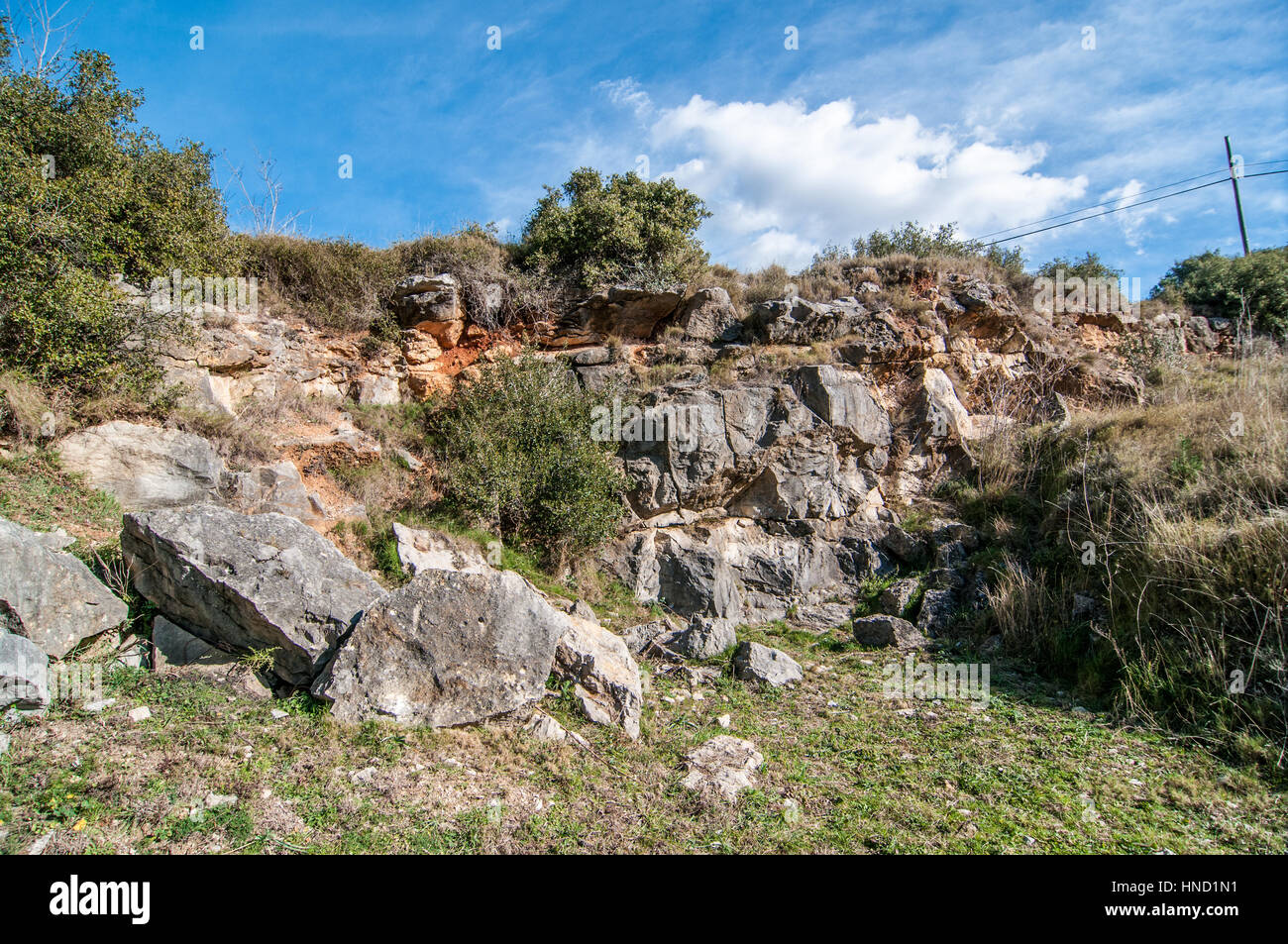 Les Pedreres quarry, one of the last operative quarries of Girona, Girona, Catalonia, Spain Stock Photo