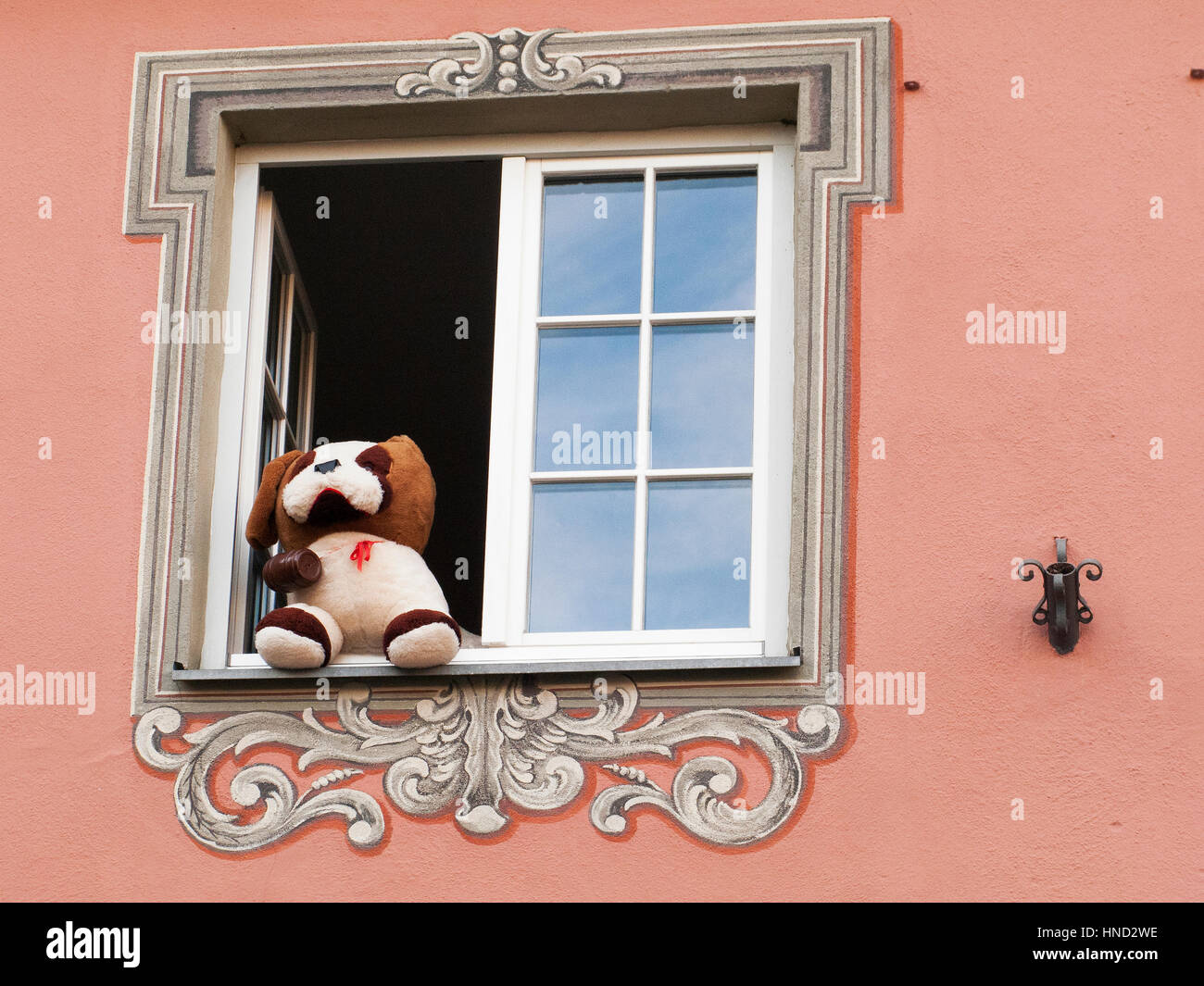 Window display in Market Square Memmingen Bavaria, Germany Stock Photo ...