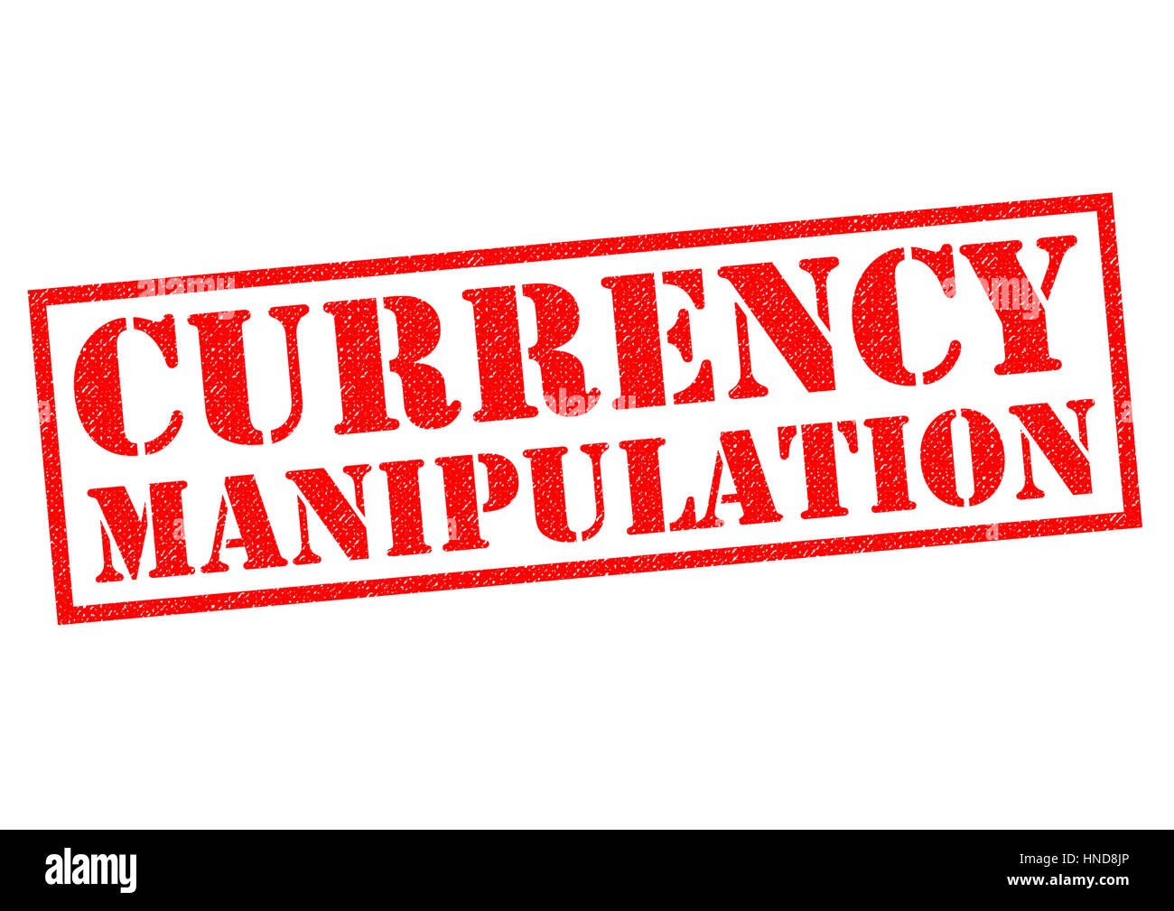 CURRENCY MANIPULATION red Rubber Stamp over a white background. Stock Photo