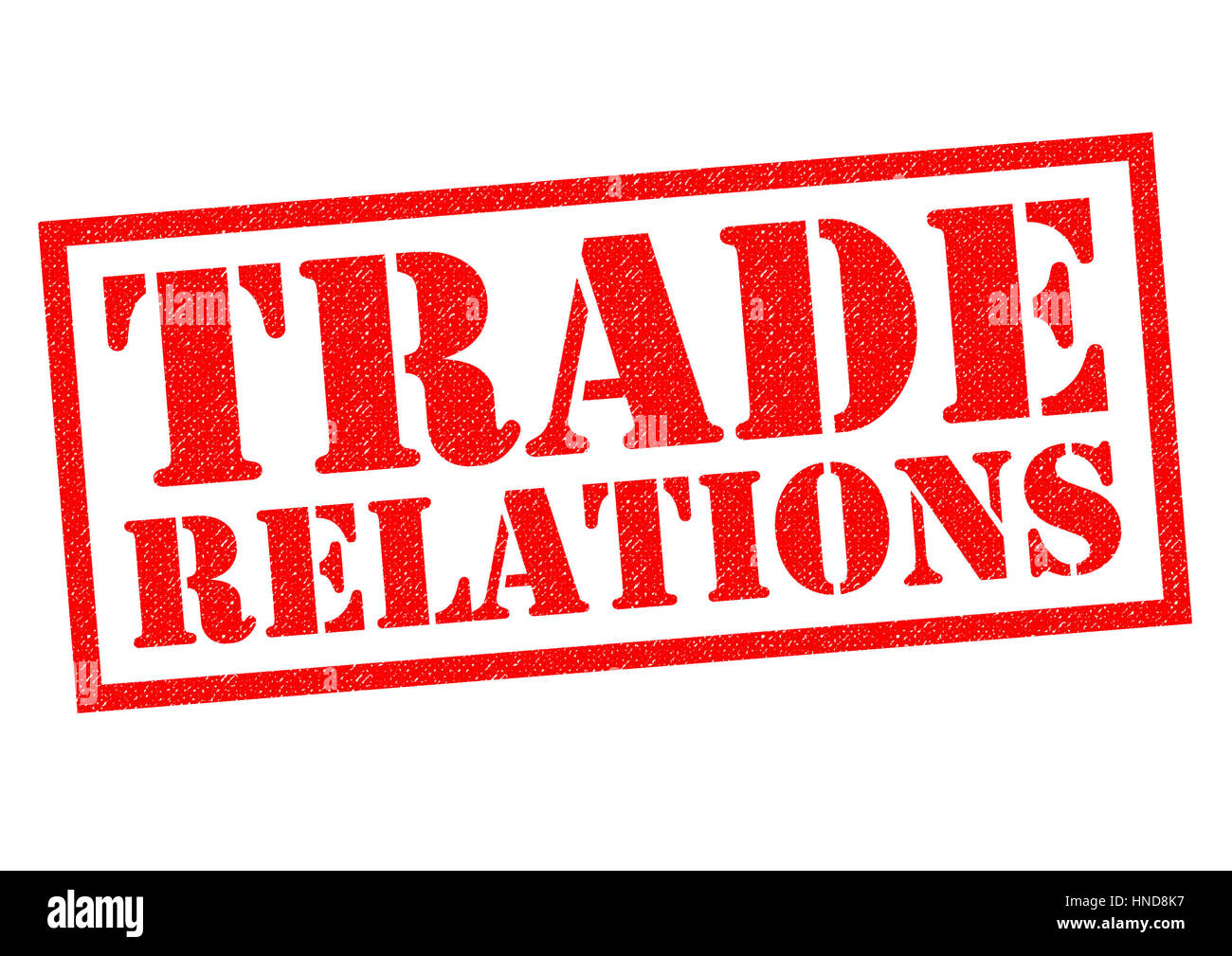TRADE RELATIONS red Rubber Stamp over a white background. Stock Photo
