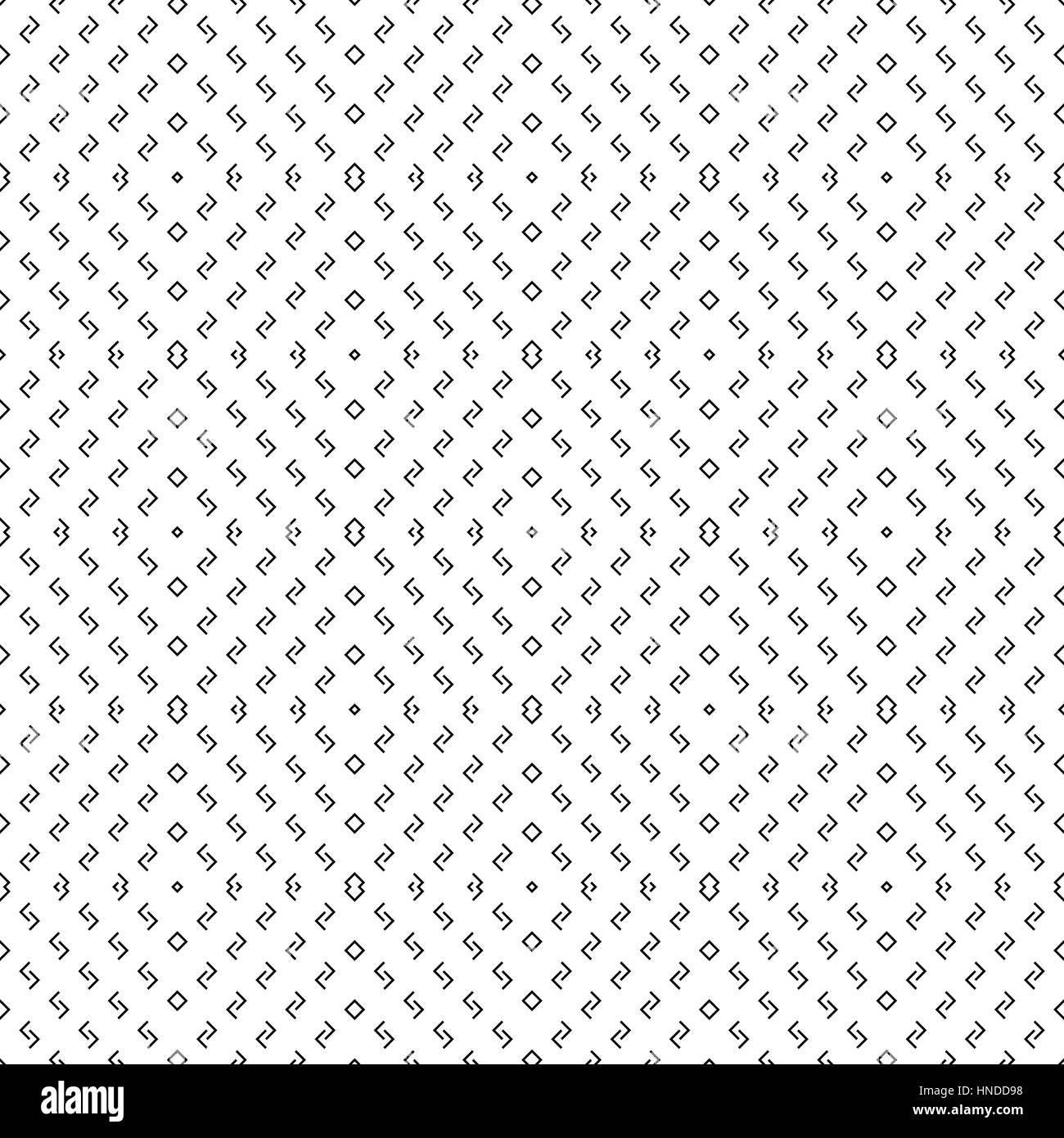 Seamless pattern. Elegant geometric texture. Repeating geometrical shapes, corners, squares, rhombuses. Small textured surface. Monochrome. Backdrop.  Stock Vector
