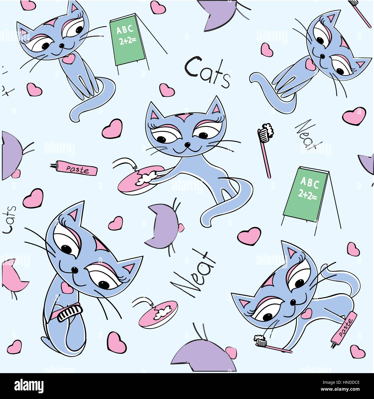 seamless cat pattern, vector illustration Stock Vector Image & Art - Alamy