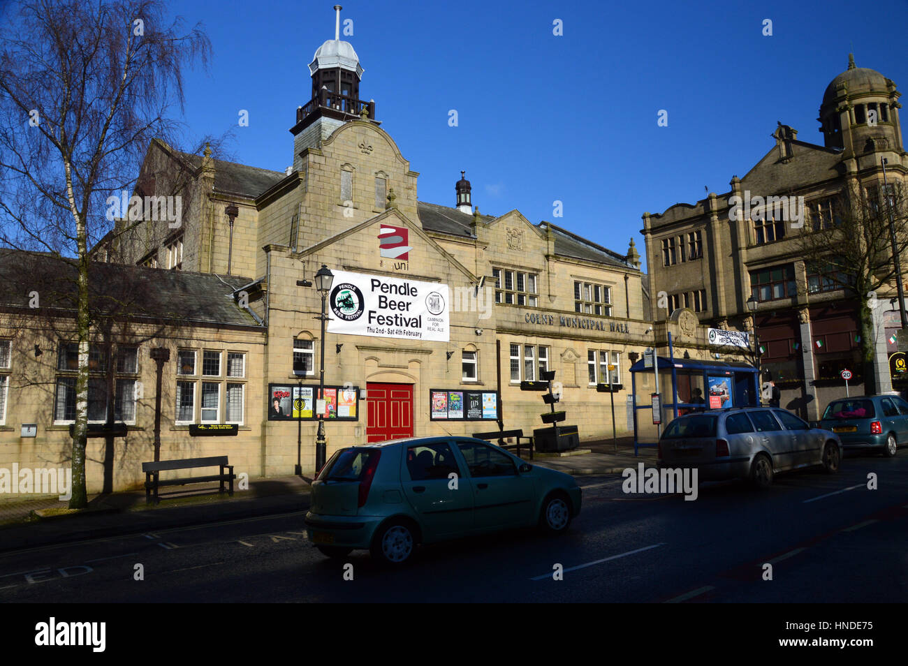 Pendle Beer Festival at the Colne Municipal Hall, Colne, Pendle, Lancashire, England, UK. Stock Photo