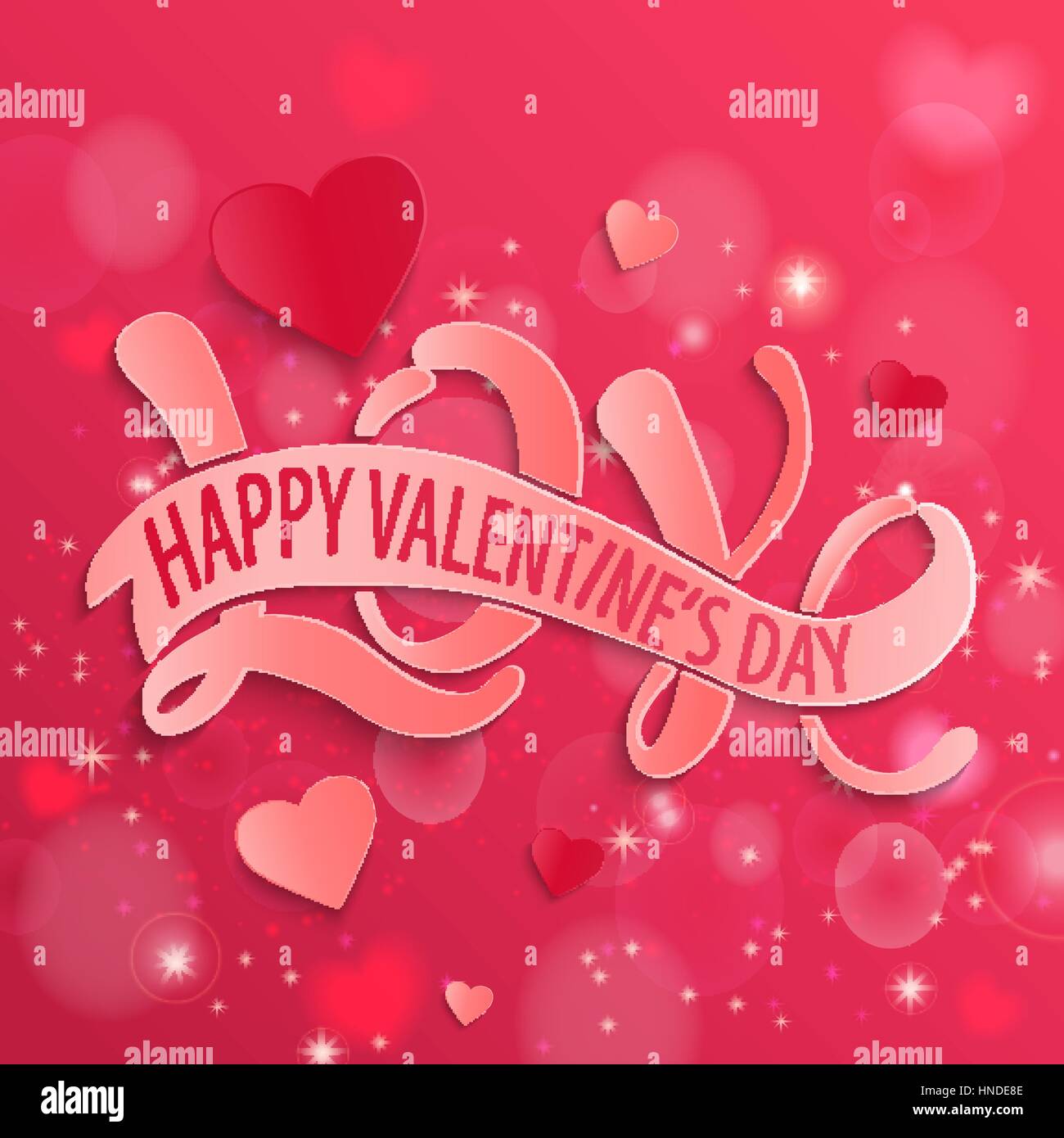 Happy Valentines Day design card. Love - Hand Drawing Vector illustration. Stock Vector