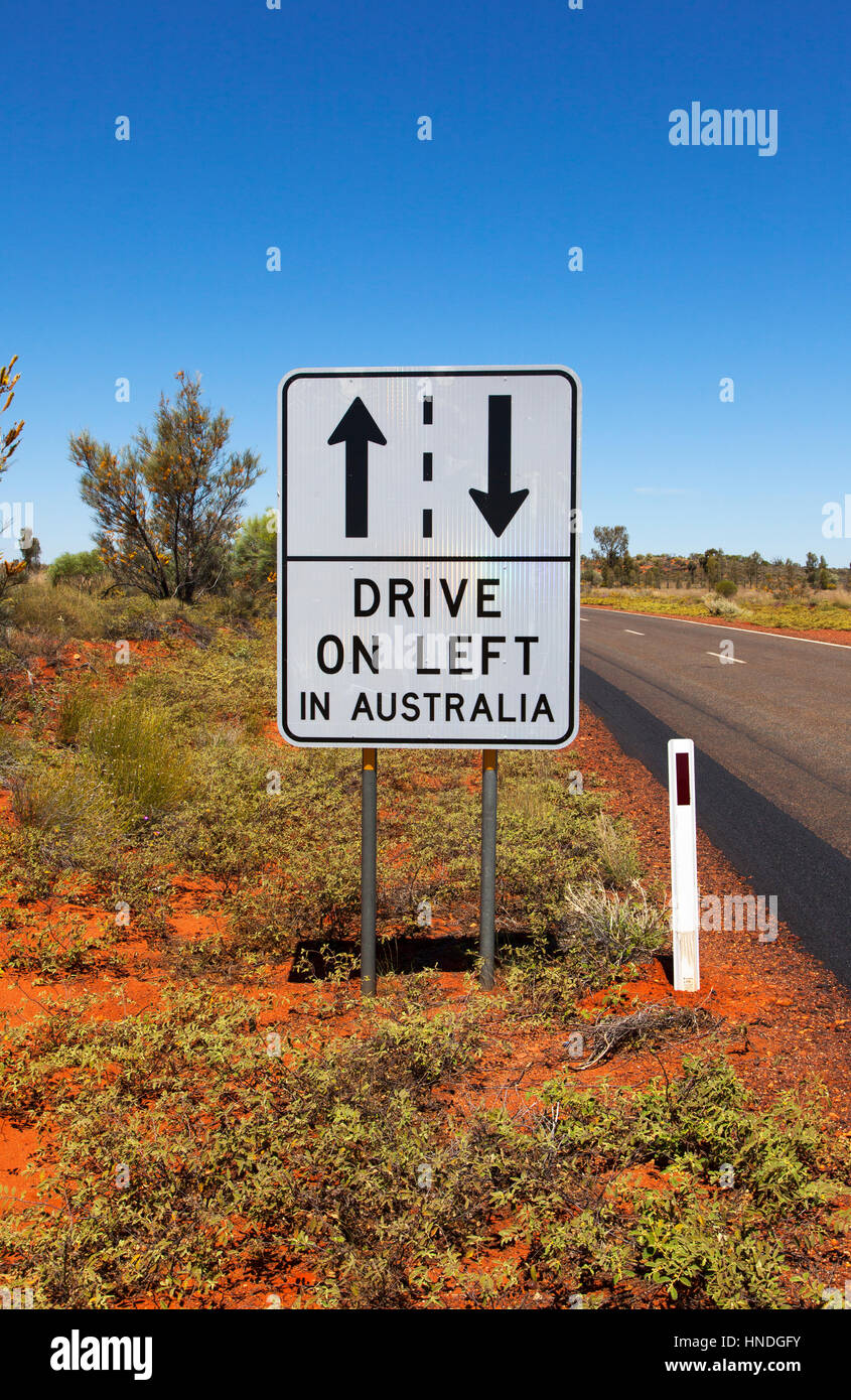 A Reminder Sign for Drivers in AUstralia Stock Photo