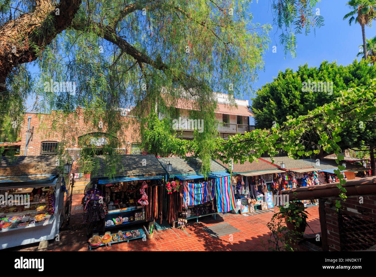 Los Angeles, AUG 23: The famous Olvera Street on AUG 23, 2014 at Los Angeles Stock Photo