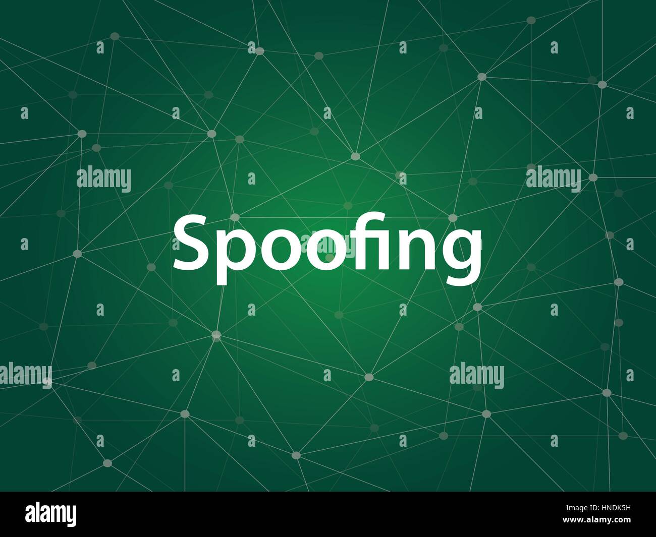 Spoofing is a technique to get unauthorized access to a computer or data by pretending to be authorized host, usually done by hacker or cracker Stock Vector