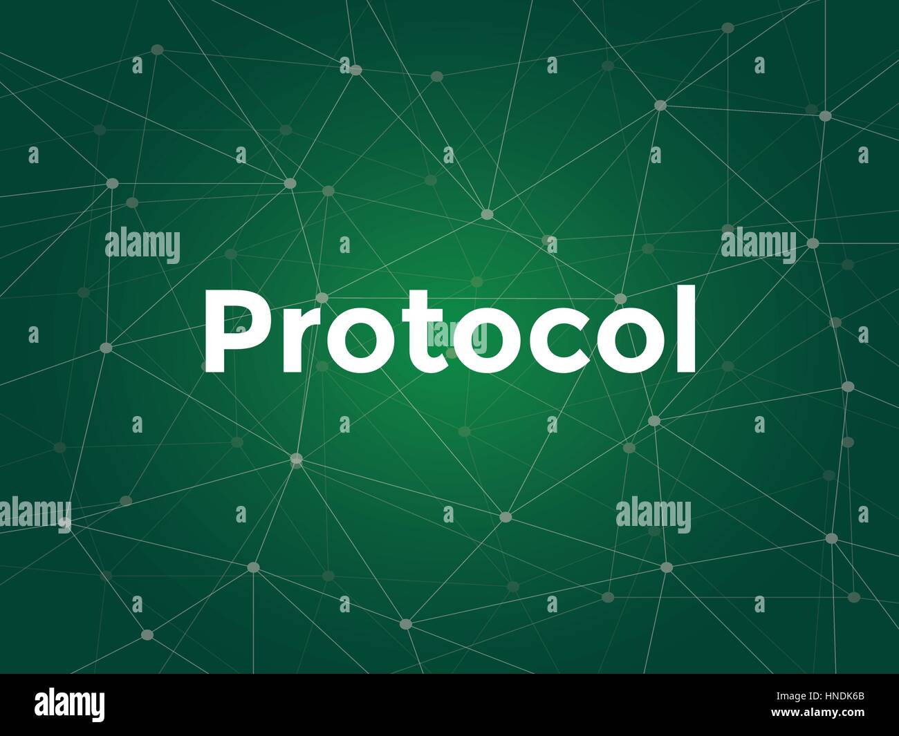 illustration white text on green background for protocol on networking ...