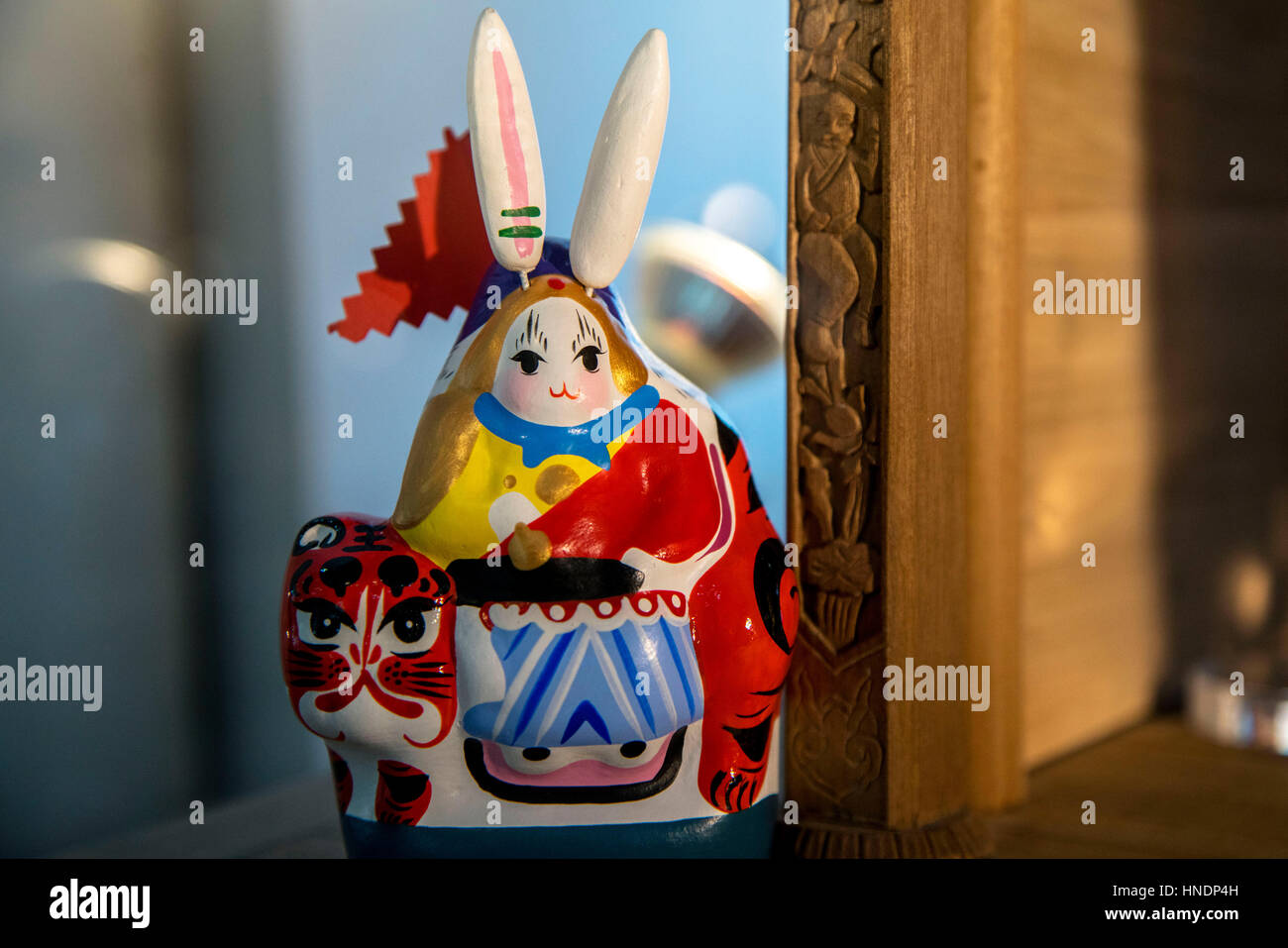 Chinese traditional handmade craftwork 'Tu'er Ye' or Rabbit God Stock Photo