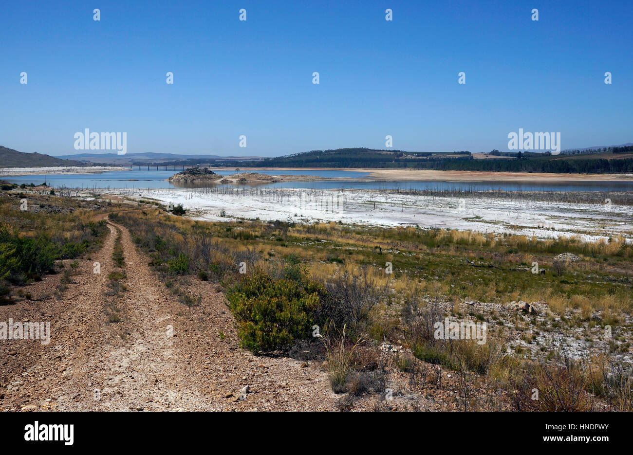Extremely low water level of Theewaterskloof dam , Villiersdorp