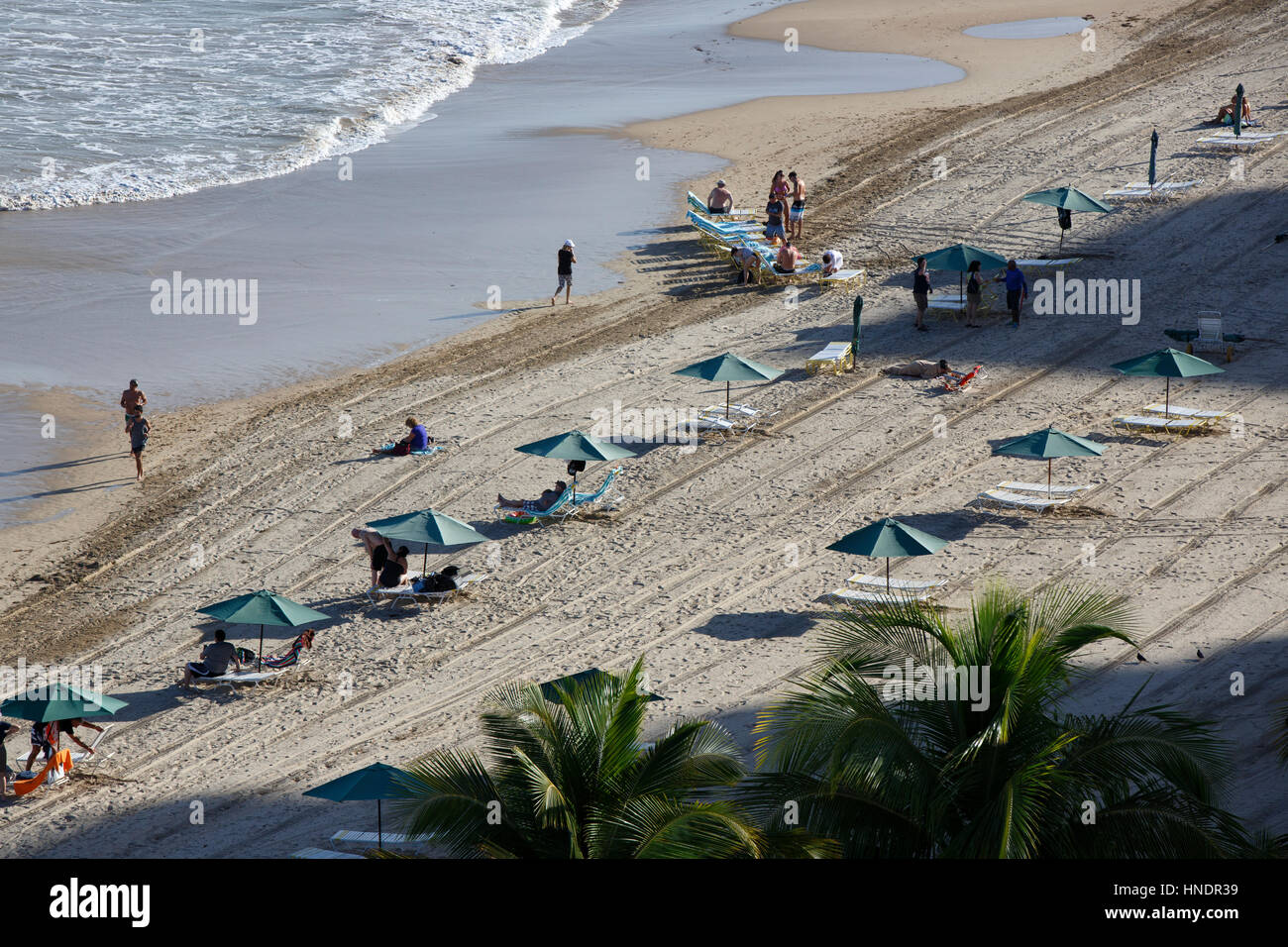 Elevated view of Isla Verde beach,  Carolina, San Juan, Puerto Rico Stock Photo