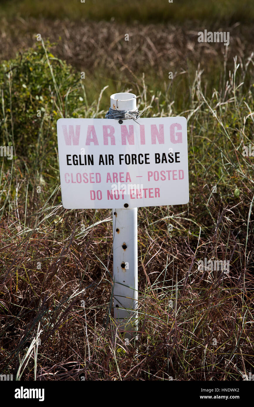 Air force base a do not enter sign at Elgin USAF base in Florida USA Stock  Photo - Alamy