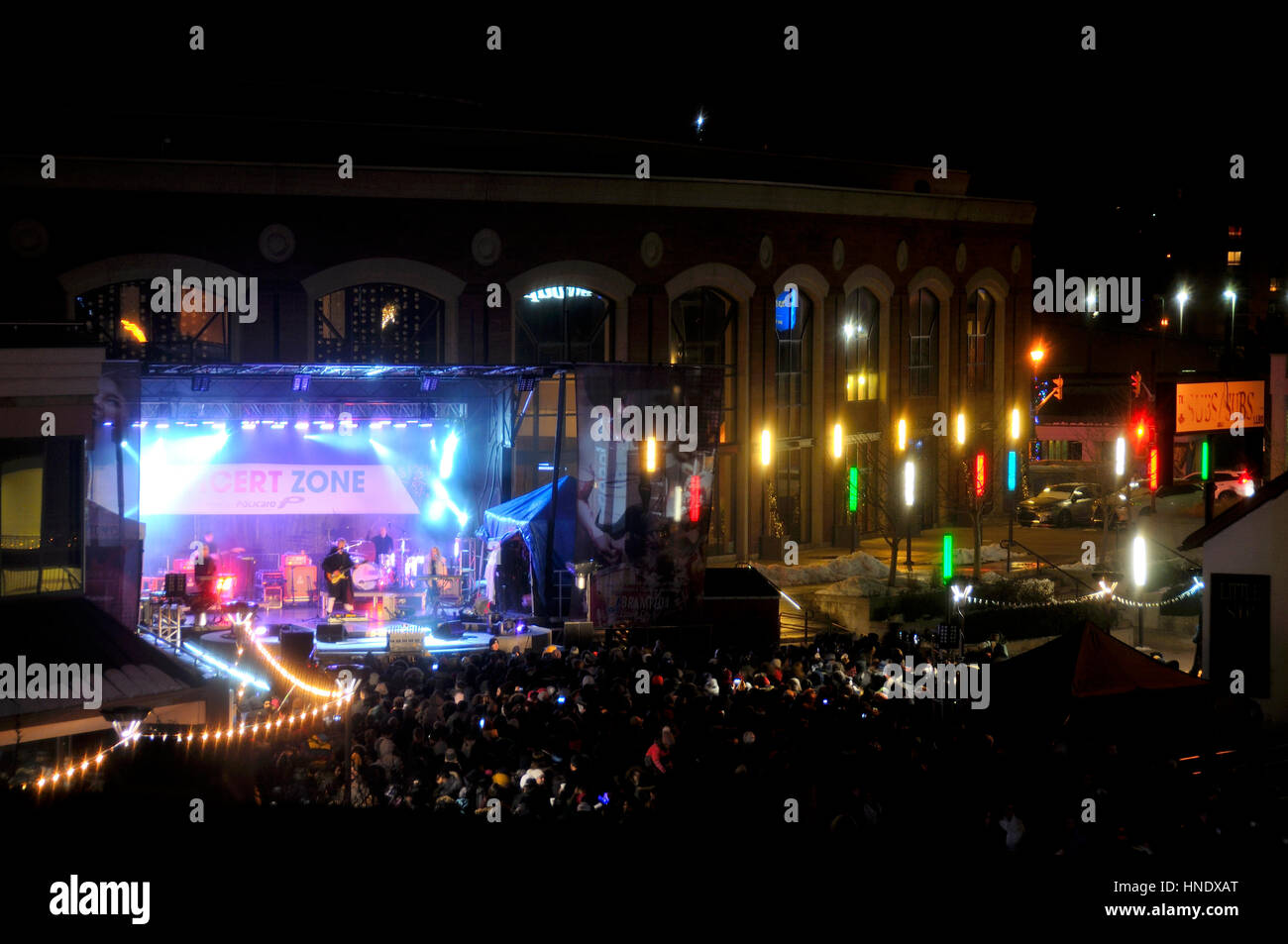 New Year's concert at Garden Square in Brampton, ON Stock Photo