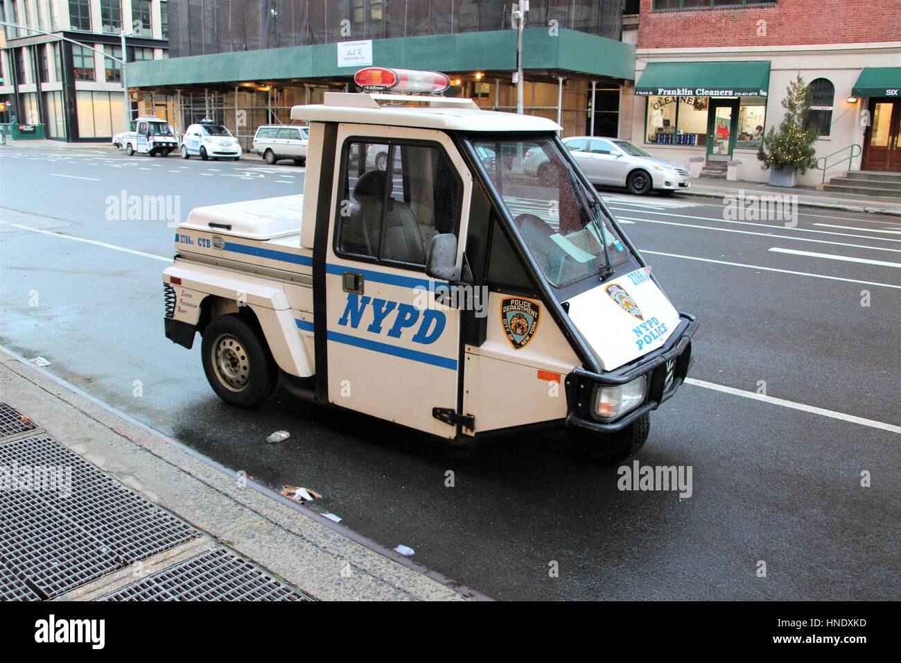 New York Police Department (NYPD) meter maid vehicle (parking enforcement)  on the street in New York City, United States of America Stock Photo - Alamy