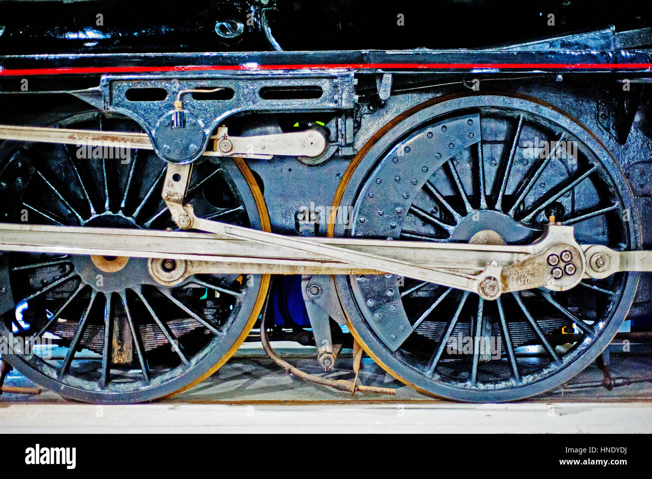 Steam locomotive wheel detail Stock Photo