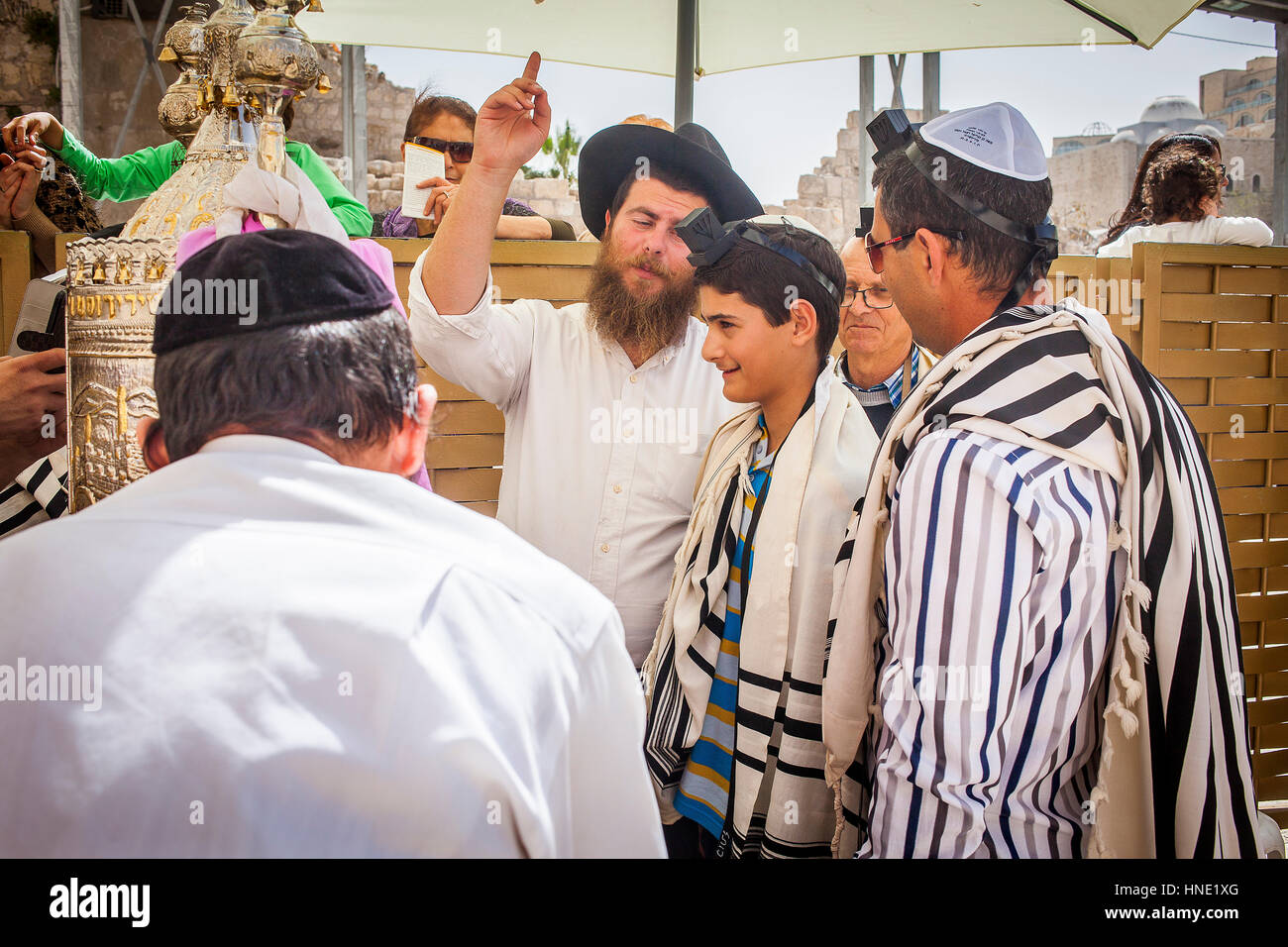 Wailing Wall, Western Wall, men, Bar Mitzvah ceremony, Jewish Quarter