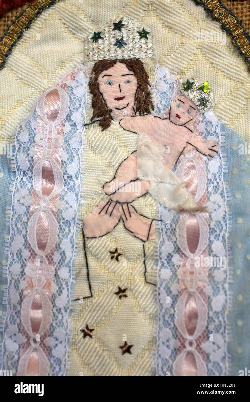 Motif de la Vierge à l'Enfant. Stock Photo