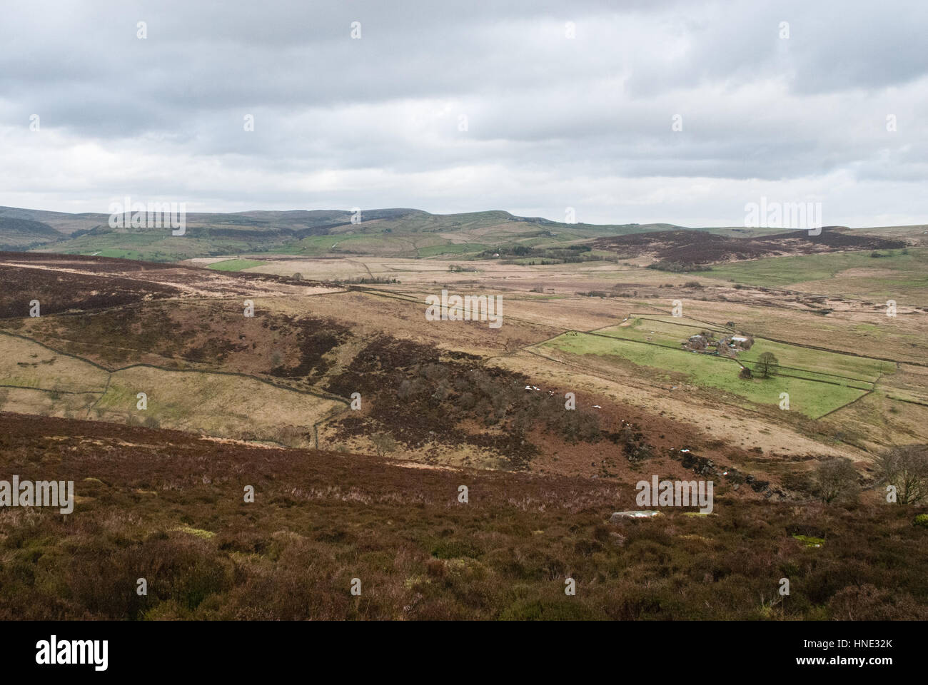 A view across the Staffordshire Moorlands on a clear day Stock Photo
