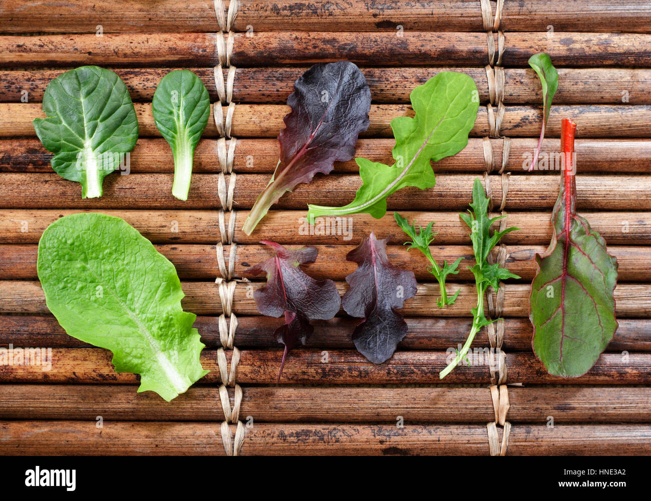 lettuces on mat Stock Photo