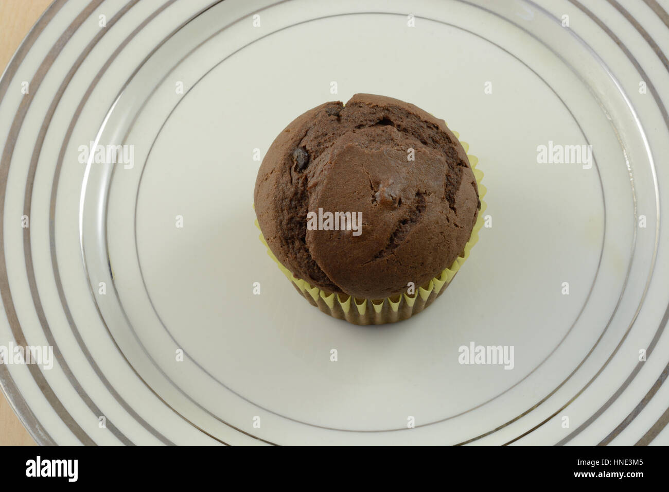 One sugarless chocolate chip chocolate muffin or cupcake without