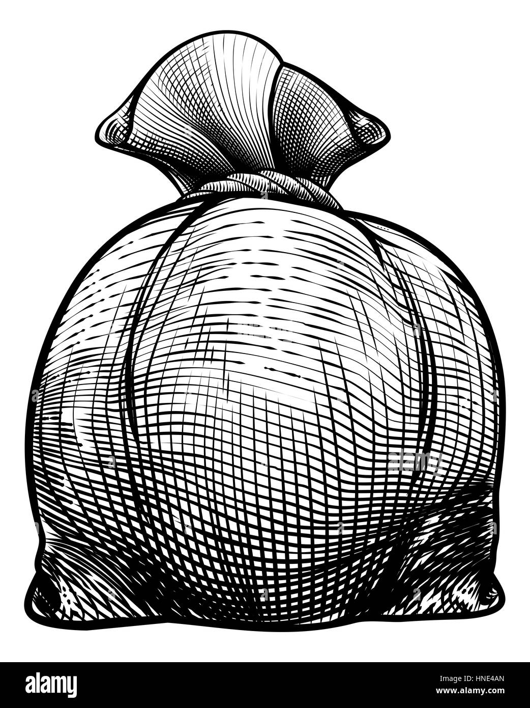 Burlap sack tied Black and White Stock Photos Images Alamy